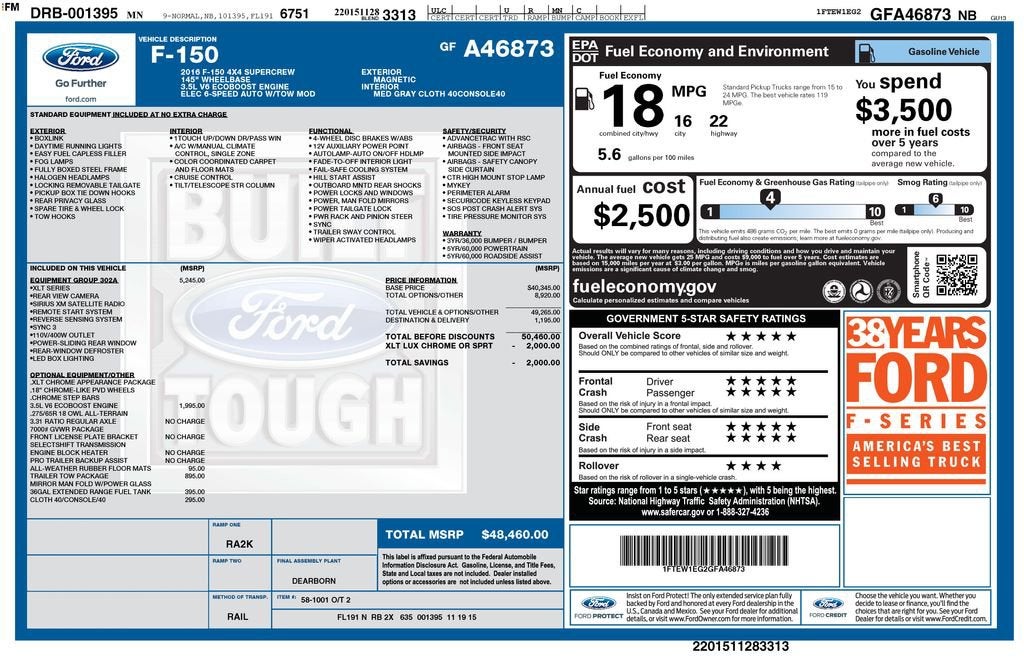 2016 Ford F-150 XLT