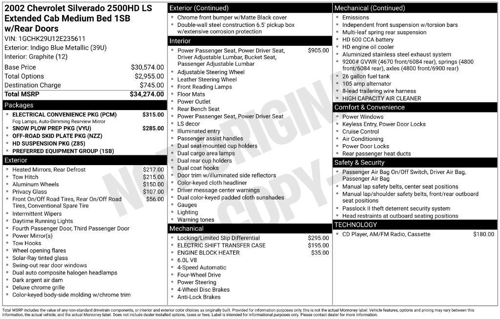 2002 Chevrolet Silverado 2500 HD LS