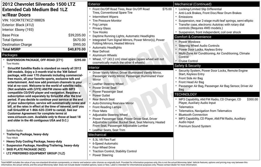 2012 Chevrolet Silverado 1500 LTZ