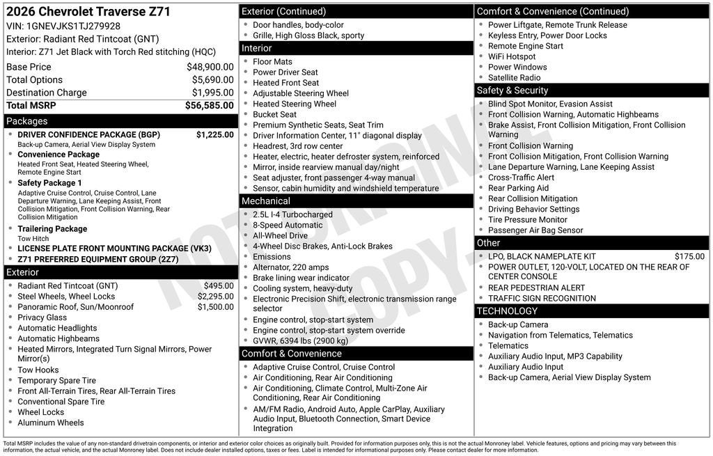 2026 Chevrolet Traverse Z71