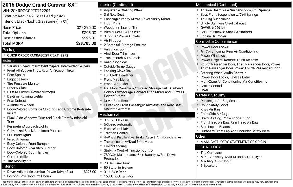 2015 Dodge Grand Caravan SXT