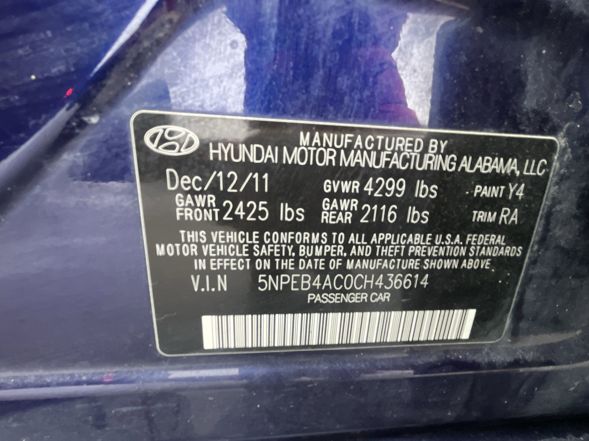 2012 Hyundai Sonata GLS