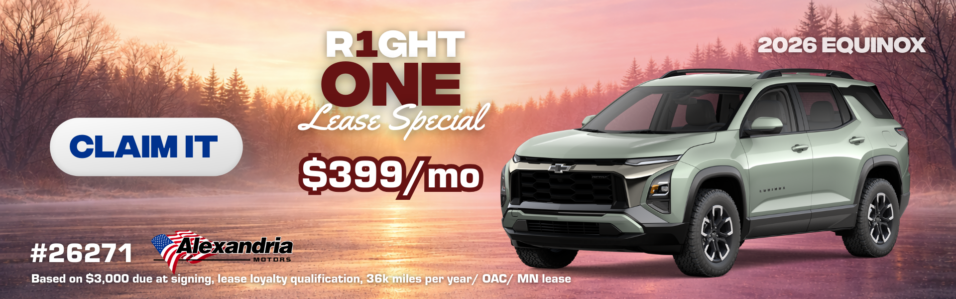 Purchase or lease the 2026 Equinox for as low as $369/mo